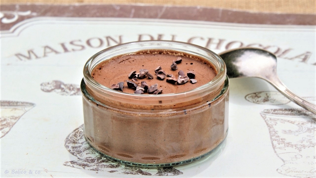 Mousse au chocolat végétale à l'aquafaba