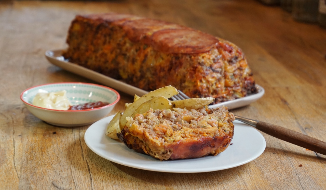 Pain de viande au bacon et aux légumes