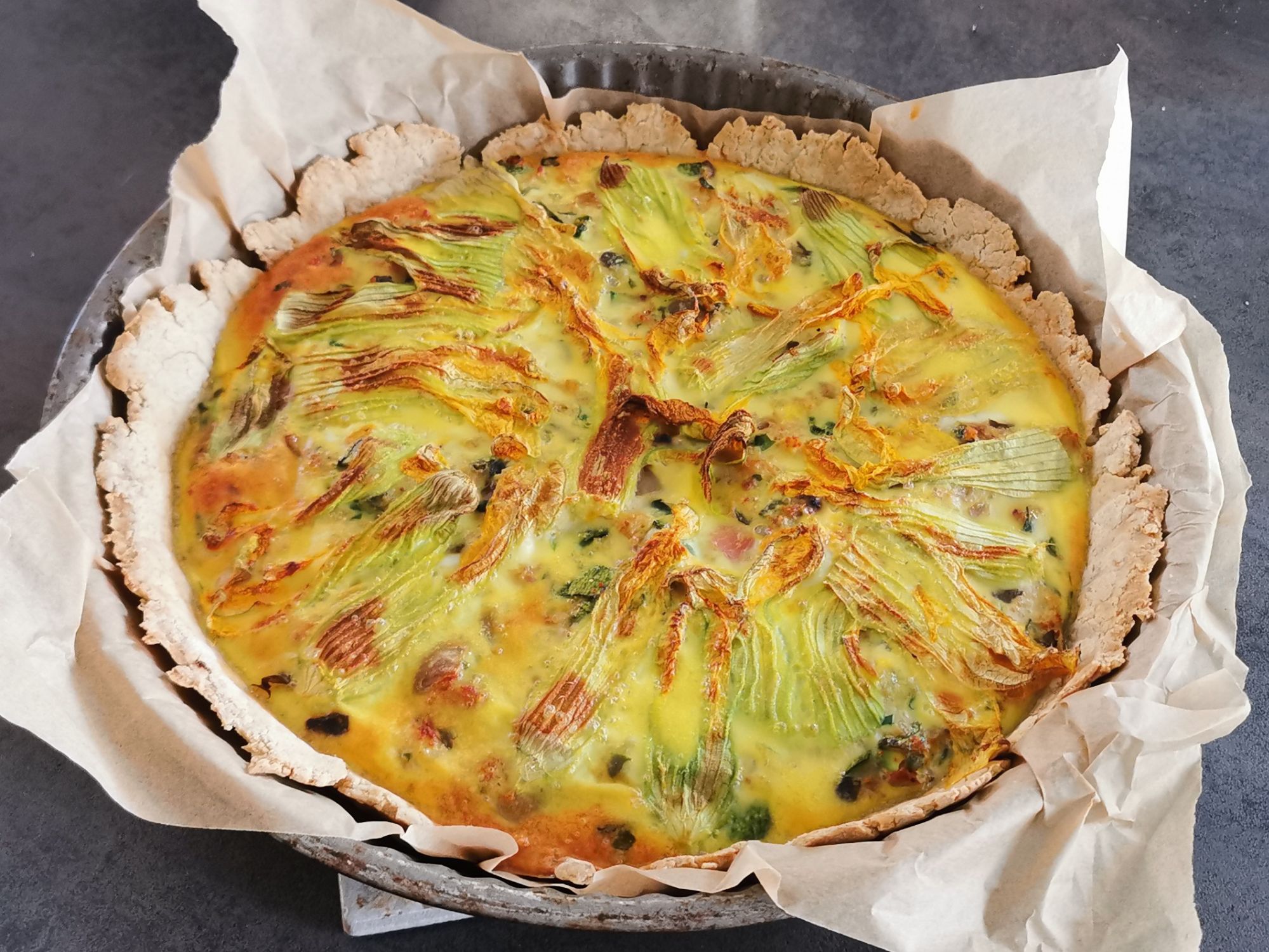 Quiche aux fleurs de courgette