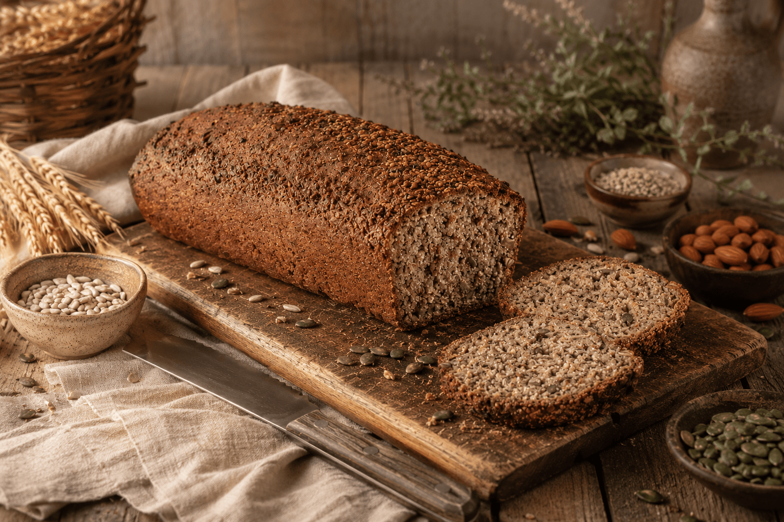 Pain du matin sans gluten, riche en protéines et fibres